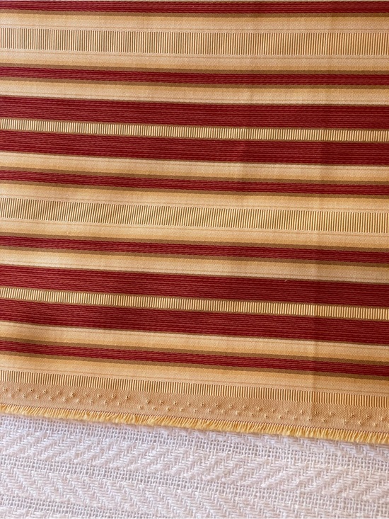 Other - Burgundy Cream Gold Striped Woven Decorator Fabric 57” x 37”